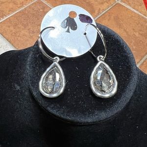 Sandra Ling Charcoal Crystal Hoop Earrings